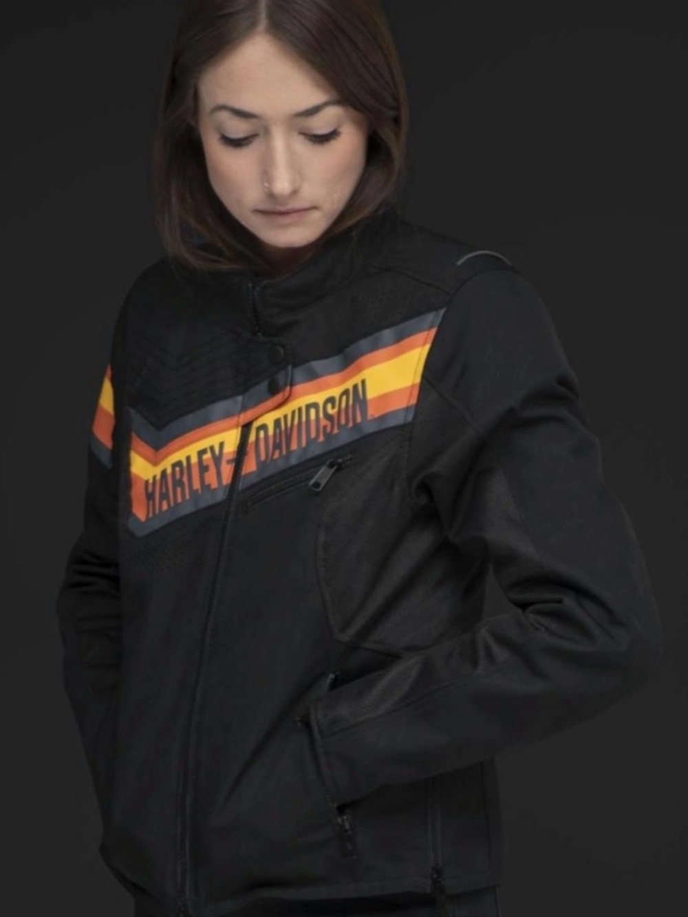 Harley-Davidson® Women’s Sidari Mesh & Textile Riding Jacket – Black